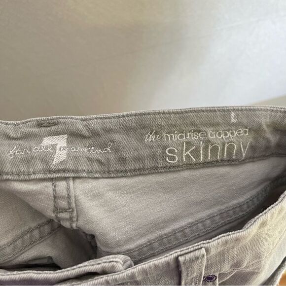 7 For All Mankind Midrise Cropped Skinny Jeans Gray 28 - Picture 4 of 8